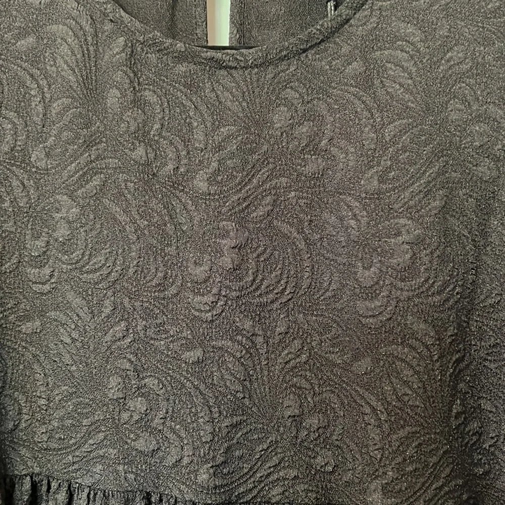 NWT Who What Wear Puff Sleeve Babydoll Dress in Black Jacquard - Picture 10 of 16